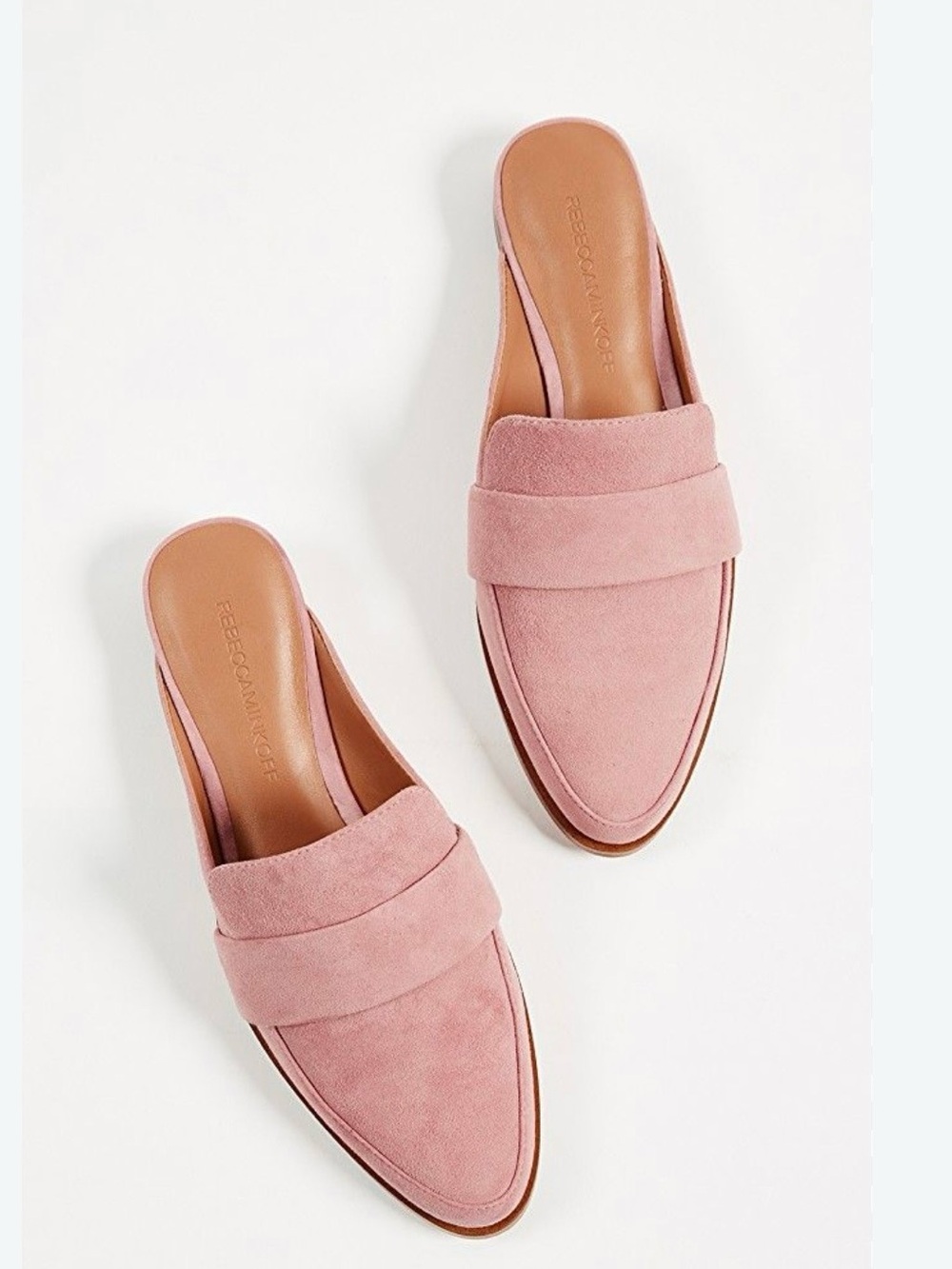 NEW - Rebecca Minkoff Blush Pink Suede Pointed-Toe Mules